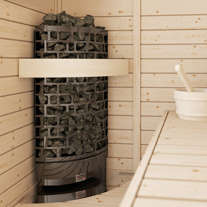 Sawo Aries 3 Poêle de sauna d'angle noir 